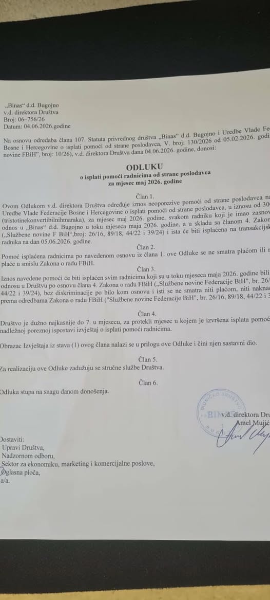bimas zahvala vladi